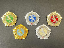 Vintage USSR GTO Badges Set I-V Soviet Sports Pins Ready for Labor & Defense