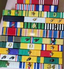 Unidentified Lot Of Vintage USA Military Ribbon Bar Racks picture