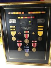 WW2 Army Air Corps Veteran Medal Display Case w/ Dog Tags picture