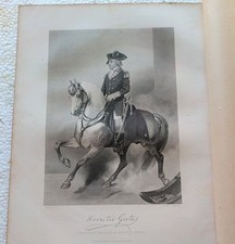 Antique Engraving American  Revolutionary War Hero Horatio Gates  1861 Original 