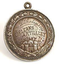 NAMED STERLING SILVER CONFEDERATE CIVIL WAR MEDAL ORLEANS ARTILLERY COMPANY D LA picture