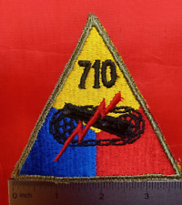 US Army Authentic WW2 Era 710th Armored Tank Battalion Division Patch, H 3.5