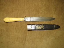 1800s LARGE CALIFORNIA GOLD RUSH SPEAR POINT BOWIE KNIFE & SHEATH H McCONNELL picture