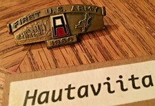 1st US Army 1960 Uniform Tie Pin Maker Blackington North Carolina Fort Bragg USA