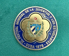 1978 Cuba XI World Festival of Youth & Students Havana Cuban Pin Badge Vintage