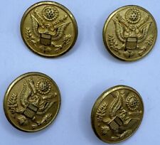 Waterbury Button Co Conn Brass US Army Military Jacket Buttons Set Of Four picture