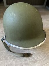 US M1 Steel Pot Helmet - WW2 Front Seam Swivel Bale Vietnam War Reissued McCord picture