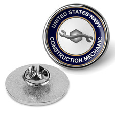 U.S. Navy Construction Mechanic Tie Tac, Hat Pin, Badge, Lapel Pin - Silver