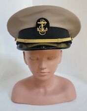 KINGFORM CAP Mens US Navy Academy Parade Hat Gold Band Anchors Military  7 1/4 picture