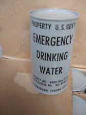 Vintage US Gov't Emergency Drinking Water Cans Korean War-1952 picture
