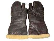 Vintage WW2 US ARMY AIR FORCE LEATHER BOMBER GLOVES GUNNER  TYPE A-9A Large picture