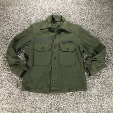 VTG Mens U.S. Army Military Field Wool Blend Shirt Olive Green Sz Medium **READ* picture