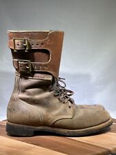 WWII Leather Combat Boots Double Buckle Military Army Rough Out 10C picture