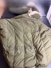 US Military Korean War Down Casualty Evacuation Sleeping Bag Fur Hood 1953 VTG