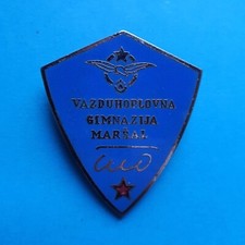 Vintage Yugoslavia JNA Air Force Airforce MARSHAL TITO High School Pin Badge
