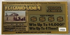 Desert Storm  Helicopter  Theme   Instant SV Lottery Ticket ,  no cash value