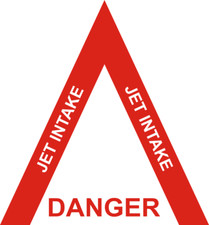 Jet Intake (Red) Decal - Aviation Danger Decal - Military Aviation 4" Decal