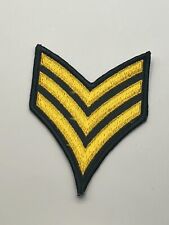 Military Army Chevron Sergeant 3 Gold Bar Embroidered Black Background. picture