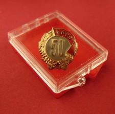 Soviet Russian Communist Party Member Badge CPSU 50 Years Medal SILVER +ORIG BOX