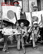 WW2 Japan 8x10 Photo China, 1940 US soldier and Chinese soldiers w O2305