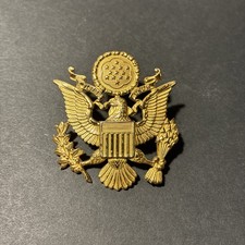WW2 US Army Military Service Visor Cap Eagle Badge Insignia Screw Back