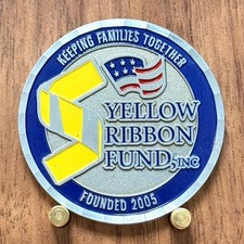 Yellow Ribbon Fund US Flag Gear Veteran Ride Enamel Challenge Coin  W#7