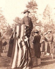 WWI Army Chaplain American Flag RPPC Real Photo Postcard