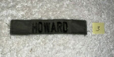 HOWARD - U.S. ARMY NAME TAPE TAG GREEN BLACK LETTERS STRIP MILITARY PATCH SEW ON picture