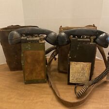 1944 WW2 Military Field Phone Vintage EE-8-B Telephone ( Set Of 2 ) Needs Repair picture