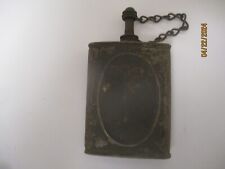 VINTAGE WWII US ARMY MILITARY GUN RIFLE GUNNER OILER OIL FLASK CAN W/CAP CHAIN picture