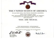 U.S. AIR MEDAL CERTIFICATE (523) picture