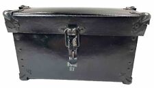 Antique RARE Bakelite Military Train Motorcycle Black Case Lock Box KIT picture