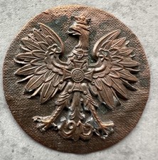 Metal plate with the Polish eagle - Polish state/military eagle.