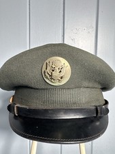 Vintage U.S. Army Service Cap Wool Serge AG-44 Dress Hat w/ Eagle Badge Named