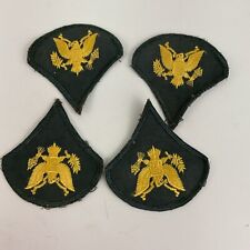 Vtg US Army Patch Specialist Rank Gold Spread Eagle Green Sleeve Insignia Lot 4 picture