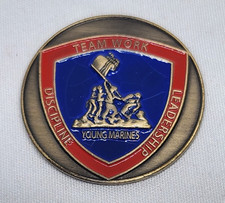 United States Young Marines 30mm (1-1/5") Metal Adhesive  Medallion