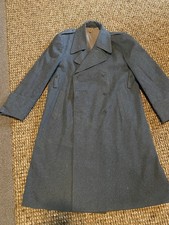 Men's Green  Heavy Wool Military Issue WWll Red Cross Coat Long Vintage VGC