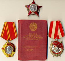Soviet Order Medal Badge Lenin Red Banner Red Star Colonel of Justice (#2161)
