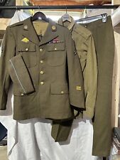 WW2 US Army Wool Service Dress Tunic Jacket, Cap, Pants, Shirt, Hat & Tie NAMED picture