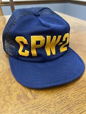 Vintage US Navy Patrol Squadron Military CPW-2 Rare Hat Blue and Gold picture