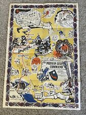 RARE Colorful 1940s WWII Persian Gulf Command Poster~26.5”x18.5” picture