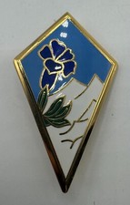 Vintage French 27th Alpine Infantry Regiment Unit DUI Enamel Pin Badge Montagne