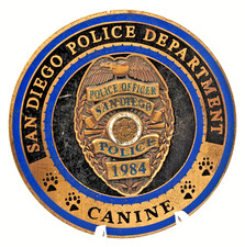 San Diego Police K9 Canine Challenge Coin 1.75" Copper 1984