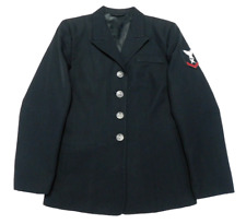 US Navy Dress Jacket 8 MR Women's PO3 Service Blue Uniform Coat Poly/Wool USN picture