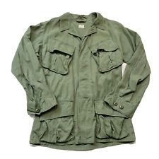 US Army 1967 60's Poplin Slant Pocket Vietnam War Jungle Jacket Shirt Sateen picture