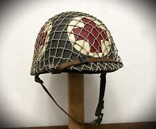 WWII US ARMY 4 PANEL M1 COMBAT MEDIC HELMET / D-DAY / COMPLETE picture
