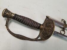 Post Civil War M1860 Staff & Field Officers Sword w/Scabbard - Etched picture