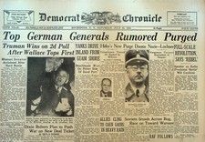 WWII Newspaper Rochester Democrat & Chronicle July 22 1944 German Generals Purge
