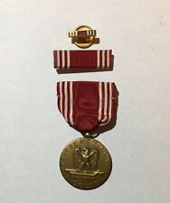 WW2 US Good Conduct Medal with Ribbon Bar & Lapel Pin picture