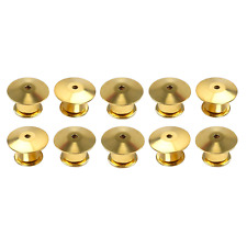 10 Gold Deluxe Safety Locking Pin Backs, Pin Keepers Locking Clasps Scouts Unifo picture